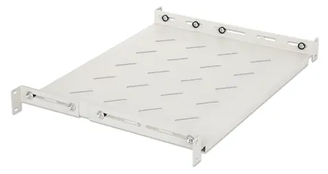 Intellinet 713726 weiß / Rack für 19" / Tiefe 350-550 mm / 1 HE / Tragfähigkeit 20 kg