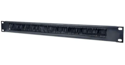Intellinet schwarz / Kabelverschraubung / 19" / 1U / Bürstenschiene / Stahl