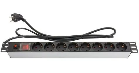 Good Connections 19" PDU schwarz/silber / PDU / 1 HE / 8 Steckdosen / 16 A / 1,8 m