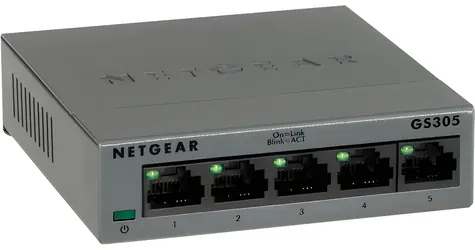 Netgear GS305 v3 schwarz / Switch / 5- Port / 10/100/1000 Mbit/s / unmanaged / Metallgehäuse