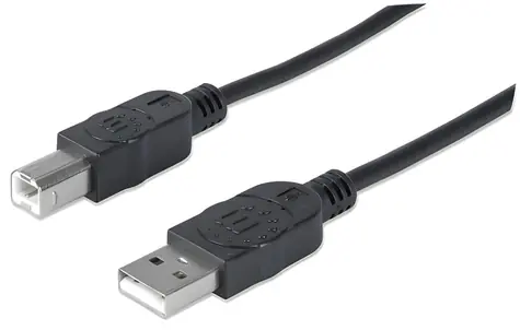 Manhattan USB 2.0 AB schwarz / Anschlusskabel / 1,8 m / 480 Mbit/s