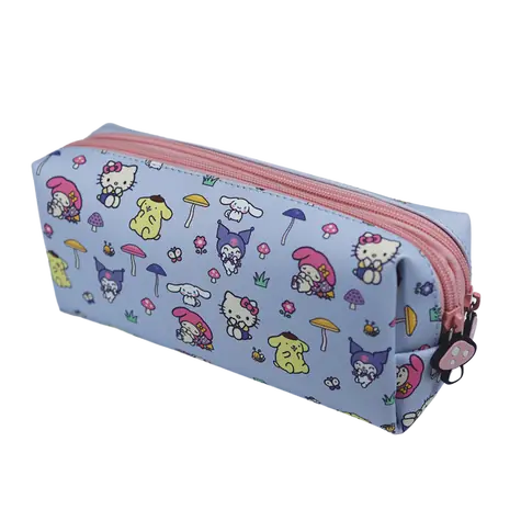 Bluesky Hello Kitty und Freunde Pilz DPL6 / Schulmäppchen, zweifach / 2 Reißverschlüsse / Textilmaterial