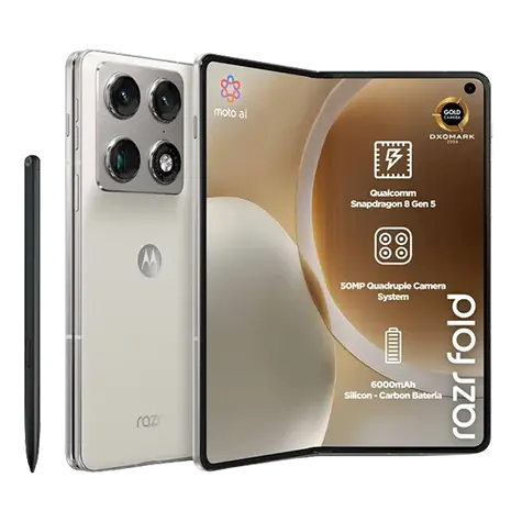 Motorola Razr Fold 5G 16+512 GB PANTONE Lily White / Faltbares Smartphone / 8,09" P-OLED-Display / 120 Hz / Snapdragon 8 Gen 5