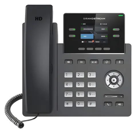 Grandstream GRP2612G / VoIP-Telefon / 2x SIP-Konto / 2,4"-LCD-Display / 16 BLF-Tasten / Gigabit-LAN / PoE