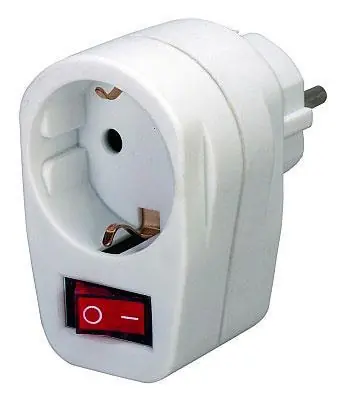 Brennenstuhl Steckdosenadapter mit Schalter weiß / Adapter / Kindersicherung / 1508070