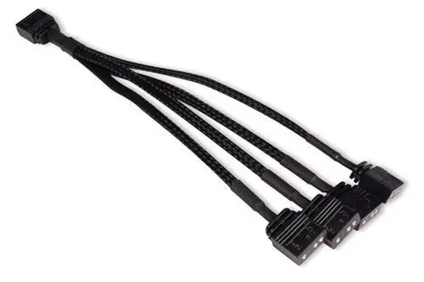 Alphacool Y-Splitter aRGB 3-Pin auf 4X 3-Pin schwarz / Kabel / aRGB-Splitter / 15 cm