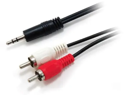 Equip: Audiokabel (3,5-mm-Klinkenstecker - 2x Cinch, schwarz) / Audiokabel / 2,5 m
