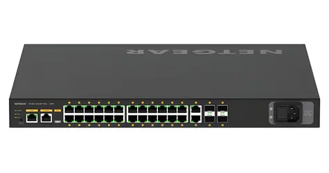 Netgear M4250-26G4XF-PoE+ / Switch / L3-verwaltet / 24x Gigabit PoE+ / 2x Gigabit / 4X 1G/10G SFP+