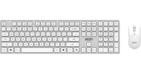 MSI FORGE K210 weiß / Kabelloses Tastatur- und Maus-Set / wiederaufladbar / USB / US-Layout