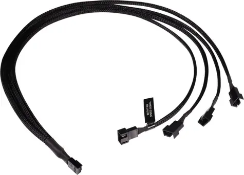Alphacool Y-Splitter 4-Pin auf 4X 4-Pin PWM schwarz / Kabel / PWM-Splitter / 60 cm