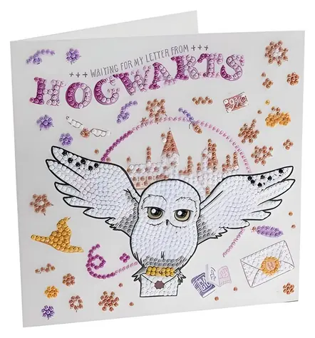 Crystal Art Postkarte Hedwig / 18x18 cm / Kreatives Set mit Umschlag