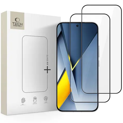 Tech-Protect Glass Fit+ schwarz / Gehärtetes Glas / XIAOMI POCO F8 Pro/Ultra / 2 Stück