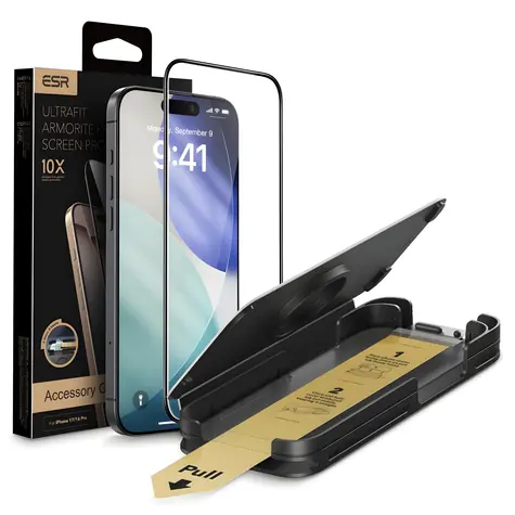 ESR UltraFit Armorite Pro transparentes Schutzglas / Gehärtetes Glas / Apple iPhone 16 Pro / 17 Pro