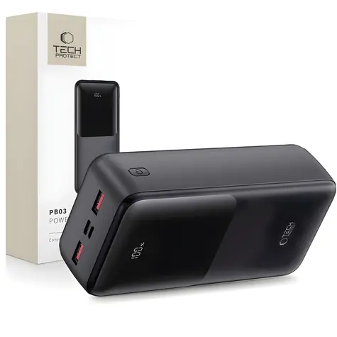 Tech-Protect PB03 schwarz / Powerbank / 30000 mAh / 22,5 W
