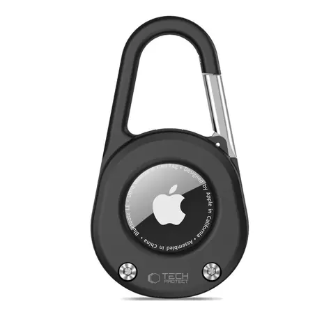 Tech-Protect Slidelock Karabiner schwarz / Schlüsselanhänger mit Karabiner / Apple AirTag 1/2