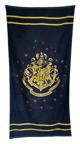Cooles Harry-Potter-Badetuch mit goldenem Wappen / Badetuch / 75 x 150 cm / 100 % Baumwolle
