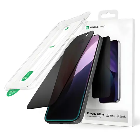 AmazingThing Titan Vision 7 / Schutzglas / Blickschutzfilter / Apple iPhone 17 Pro Max
