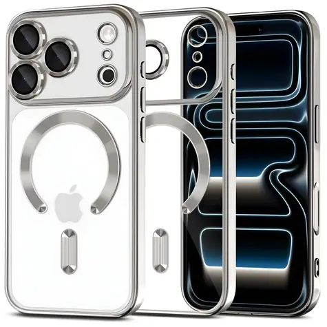 Tech-Protect MagFlex MagSafe transparent silber / Schutzhülle / Apple iPhone 17 Pro Max / MagSafe