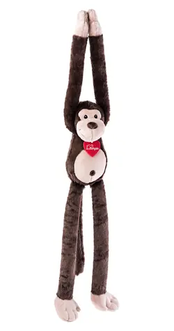 LUMPIN Plüschaffe „Coffee Hug me“ / 70 cm / Klettverschluss an den Pfoten, ab 0 Jahren
