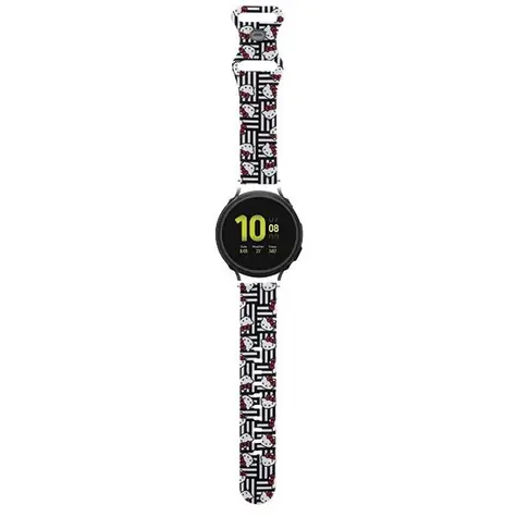 Hello Kitty Köpfe & Streifen schwarz 20 mm / Silikonarmband / universell