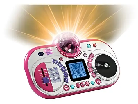 VTech Kidi Super Star DJ Studio 80-531704 schwarz/pink / DJ-Mixer mit Mikrofon / Musikaufnahme / ab 6 Jahren