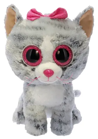 Ty Plüschkatze Kiki, grau / 24 cm