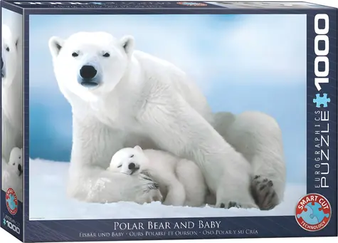 EUROGRAPHICS Puzzle Eisbär mit Jungem / 1000 Teile