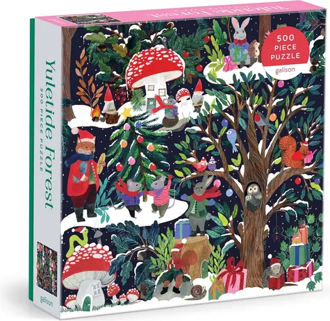 Galison Quadratisches Puzzle Weihnachtswald / 500 Teile / 50,8 × 50,8 cm