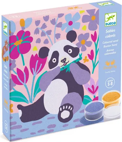 DJECO Kreativset Sandtiere / Lose farbige Sande / 4 Bilder / 12 Farben