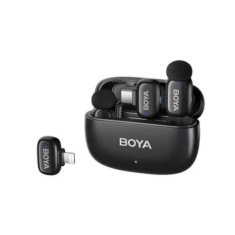 Boya mini 2-01 schwarz / Ansteckmikrofon / Kabellos / 2,4 GHz / USB-C