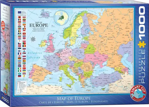 EUROGRAPHICS Puzzle-Karte von Europa / 1000 Teile / 67,6 × 48,9 cm