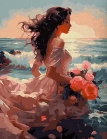 Norimpex Diamantmalerei Mädchen in Rosa / 30x40 cm