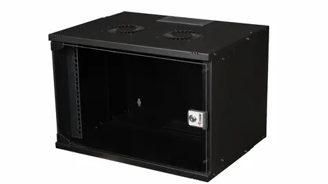 Equip 19"-Wandrack ECO Schwarz / Rack / 7 HE / 540 x 400 mm / Glastür