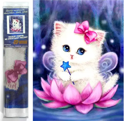 Norimpex Diamantmalerei Katze Fee / 30x40 cm