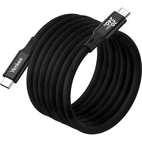 YENKEE YCU MAGNETIC 05 schwarz / USB-C/USB-C-Kabel / 1,5 m / 240 W / 20 Gbit/s