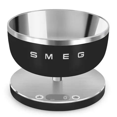 SMEG Collezione KSC01BLMWW schwarz / Küchenwaage / bis 5 kg / Schüssel 1,8 l / LED-Anzeige