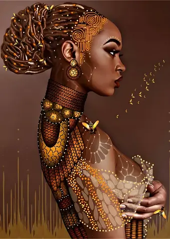 Norimpex Diamantmalerei Frau mit Dutt / 30x40 cm