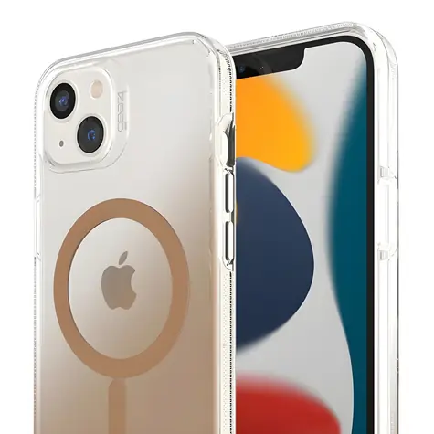 Gear4 Milan Snap Gold / Rückseite / Apple iPhone 13 / MagSafe / D3O® Crystalex / 4 m Schutz