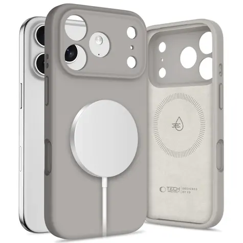 Tech-Protect Silikon MagSafe grau / Schutzhülle / Apple iPhone 17 Pro / MagSafe / Silikon