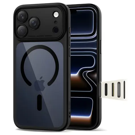 Tech-Protect Magpeak MagSafe transparent schwarz / Schutzhülle / Apple iPhone 17 Pro Max / MagSafe
