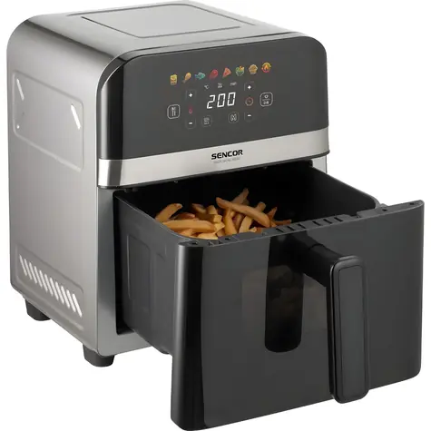 Sencor SFR 6800SS Inox / Heißluftfritteuse / Dual Heat / 6 l / 1700 W / 40-200 °C