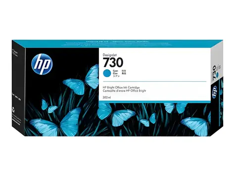 HP P2V68A Originalpatrone 730 Cyan / Tintenpatrone / DesignJet T1700 & T1700dr / 300 ml