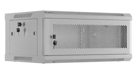 Lanberg WF01-6404-23S grau / Wandschrank 19" / 4 HE / 600 × 450 mm / perforierte Tür / Flachverpackung