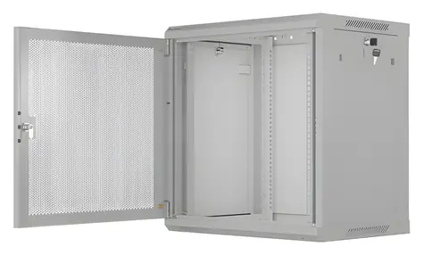Lanberg WF01-6412-23S grau / Wandschrank / 19" / 12 HE / 600 x 450 mm / perforierte Tür / flach verpackt