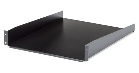 StarTech 2HE-Rackablage, schwarz / Rackablage / Tragfähigkeit 22,6 kg / Breite 465 mm / Stahl
