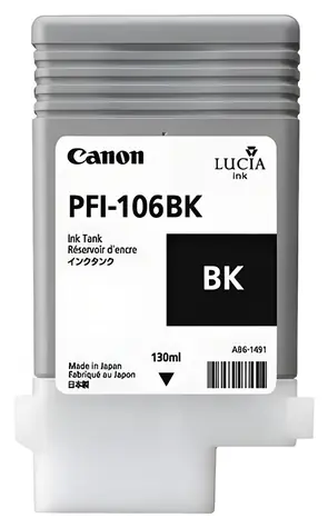 Canon PFI-106 Foto Schwarz / Tintenpatrone / 130 ml / Original / imagePROGRAF iPF6300, iPF6350, iPF6400, iPF6450