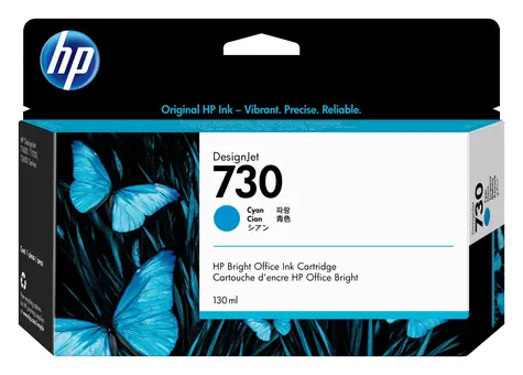 HP 730 Original-Tintenpatrone / DesignJet T1700 / 130 ml / Cyan