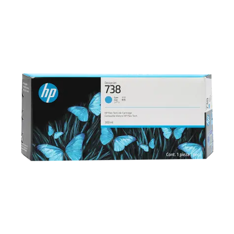 HP 738 Cyan / Tintenpatrone / für HP DesignJet T850, T950 / 300 ml