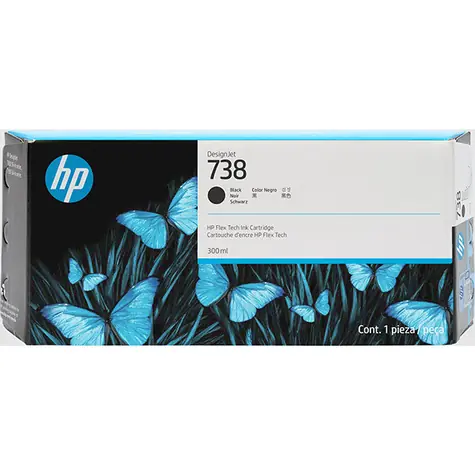 HP 738 Schwarz / Originalpatrone / DesignJet T850, T950 / 300 ml