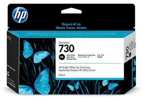 HP P2V67A Original-Fotopatrone 730 Schwarz / für HP DesignJet T1700 & T1700dr / 130 ml